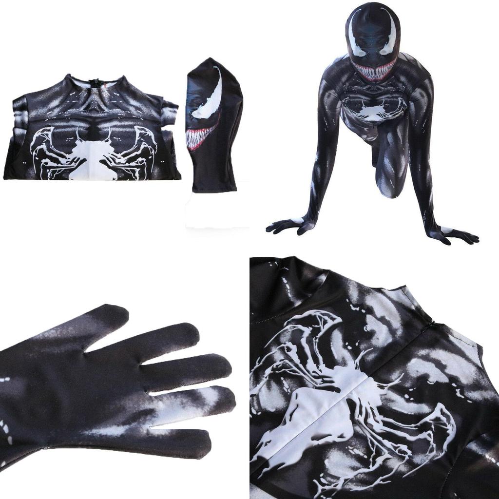 Venom Spider-man Cosplay Costume Jumpsuit With Exquisite Design And Breathable Fabric For Kids And Adults