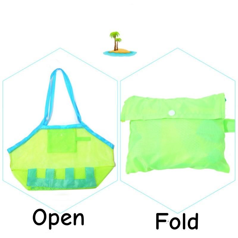 Outdoor Große Kapazität Faltbare Tragbare Strand-Netztasche Kinder Strandspielzeug Kleidung Reise Verschiedenes Aufbewahrungstasche Organizer