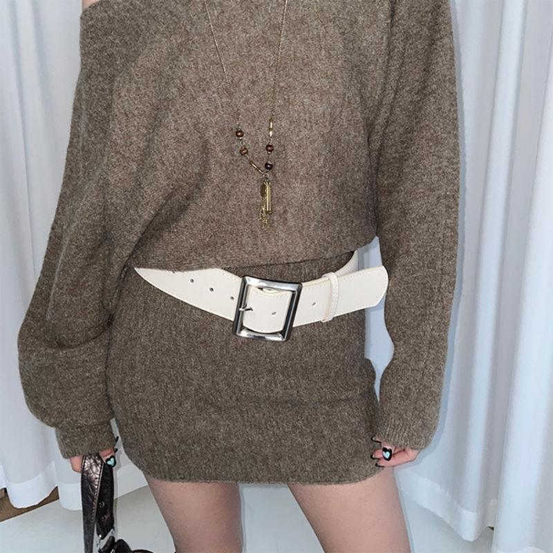 Women's Waist Belt Fashionable PU Leather Belt Decorative Waistband Trendy Waist Ornament for Jeans Trousers Dresses