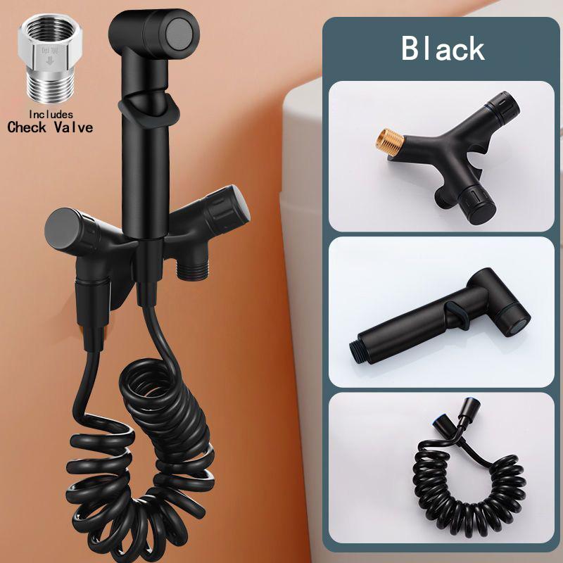 HLK Brass Bidet with Modern Vertical Spray Gun Wall-Mounted for Kitchen Hotel Bathroom Use Easy Installation