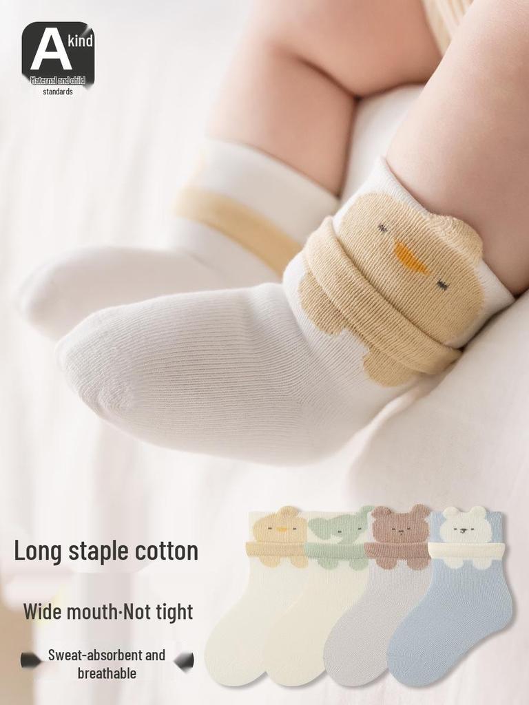 Premium Cartoon Baby Socks - Seamless, Non-Constricting, Wide Opening for Spring & Summer