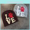 Paw Letter Dog Pattern Neutral Casual Warm Knitted Hat For Fall And Winter
