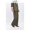 LILY Brushed Warm Khaki Wide Leg Pants