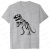 Funny Skeleton Dinosaur Shirt for Men Dinosaur Coffee T-shirts Short Sleeve Fashion Casual Funny Tee Skeleton Halloween Shirts