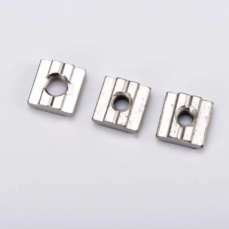 10pcs/set T-Track Sliding Hammer Nut T Block Square Nut Standard Ship Type Nut Screw M3 M4 M5 M6 Automotive Components