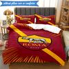 3PCS Rome Wolf Football club Printed Soft Bedding Set,Including 1pc Duvet Cover And 2pcs Pillowcases Perfect for Bedroom, Dormitory, Fan gift