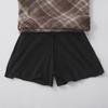 2025 Autumn/Winter Girls' High Waist Wool Plaid Skirt, Korean-Style Fashionable Slimming Short Skirt