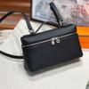19cm Top Grain Leather Crossbody Bag Women Small Square Makeup Daily Use
