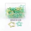 1set Green Cute Paper Clip Storage Long Paper Clip Ledger Decorative Bookmark Paper Clip Small
