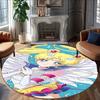 1pc Sailor Moon  Carpet, Round Rug, Comfortable, Suitable for Entryways, Living Rooms, Office, And Bedrooms, Christmas Decoration