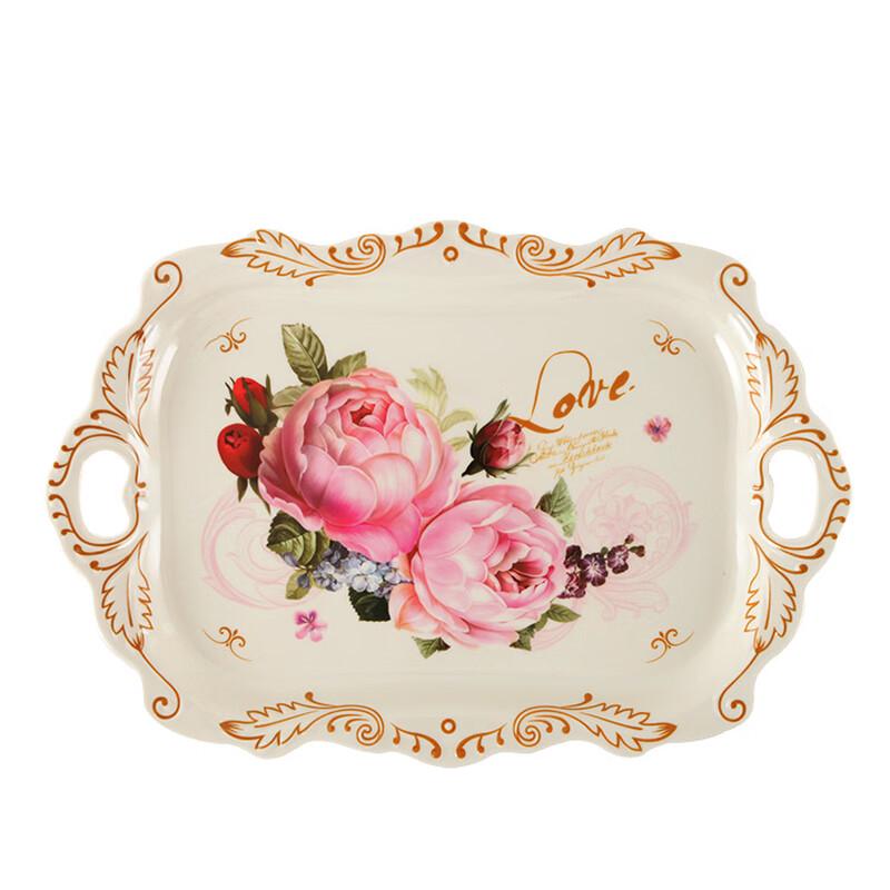 

Rectangular Melamine Serving Tray with Handles