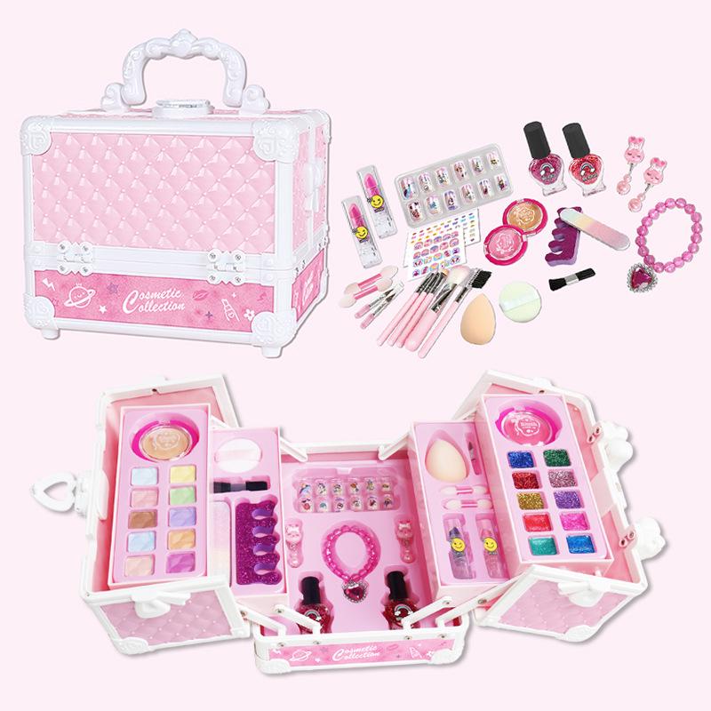 Jieyani Princess Makeup Set for Kids - Pretend Play Kit with Lipstick and Nail Polish
