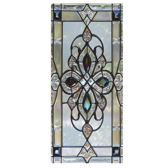Vintage Geometrische Fenster Sichtschutzfolie Wasserdicht Wiederverwendbar UV Sonnenschutz Glasaufkleber Abdeckung Dekorativ Mattiert Buntglas Statisch Haftend