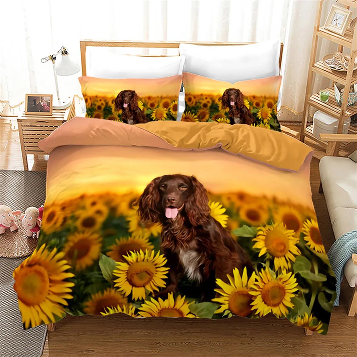 

Comforter Brown Painted Art Dog And Cat For Children Teen Boys Room Decorations Microfiber Animal Theme Cute Pet Puppy Queen Comforter (quilt)-EU Single(135*200cm)3pcs