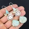 Daughters Day Sale Natural Amazonite 925 Sterling Silver Dangle Earrings Jewelry