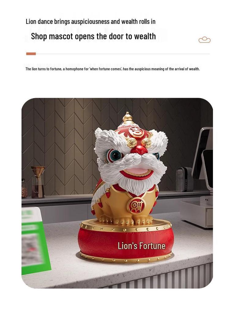 Lion Dance Ornaments Pair - Chinese New Year Decorations for Home, Office, or Gifts