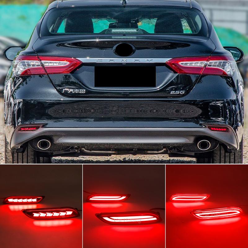 LED Rear bumper reflector light tail brake light fog lamp Dynamic Turn Signal For Toyota Camry2018 2024