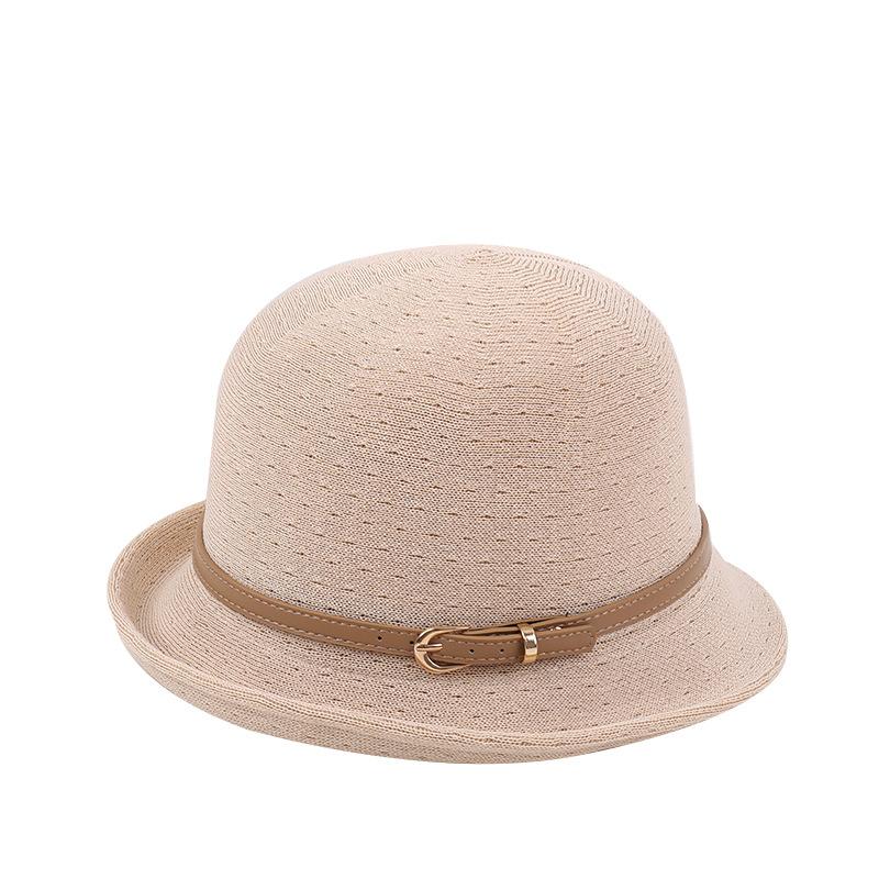 Hat sunscreen hat summer women's versatile sun hat dome basin hat new foreign leather buckle foldable bucket hat