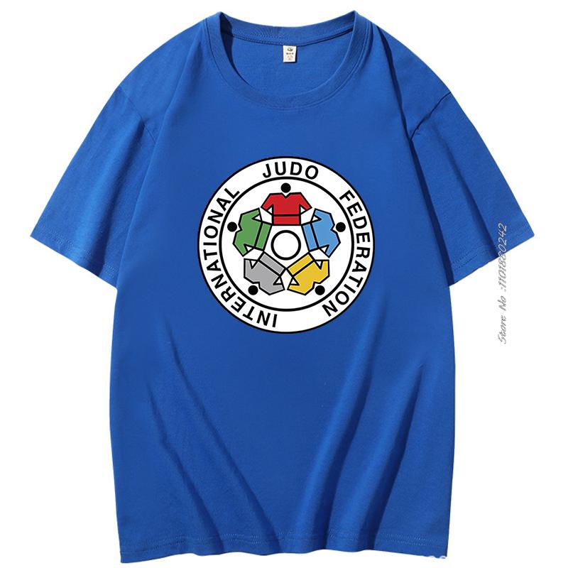 Fashion Crew Neck Tshirt Summer Cotton Tees Loose Tops Ijf International Judo Federation Unisex Mens Short Sleeve Tshirt