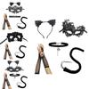 Halloween Costume Accessories Cat Girl Mask With Lace And Ears For Themed Parties