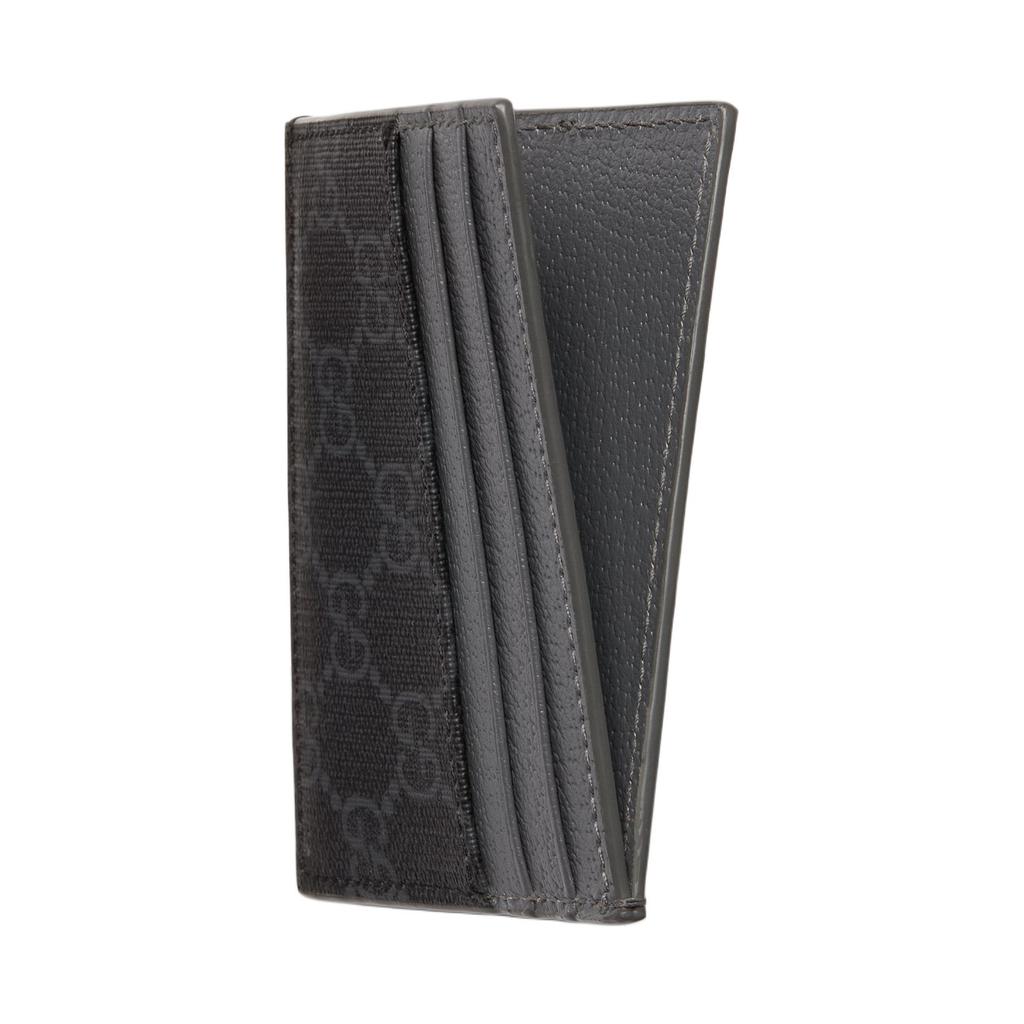 Gucci Logo Supreme Canvas Card Holder Unisex Wallets Black 795230-FACQC-1048