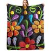 Mexican Flowers Throw Blanket Cozy Napping Blanket Gift for Mom Dad