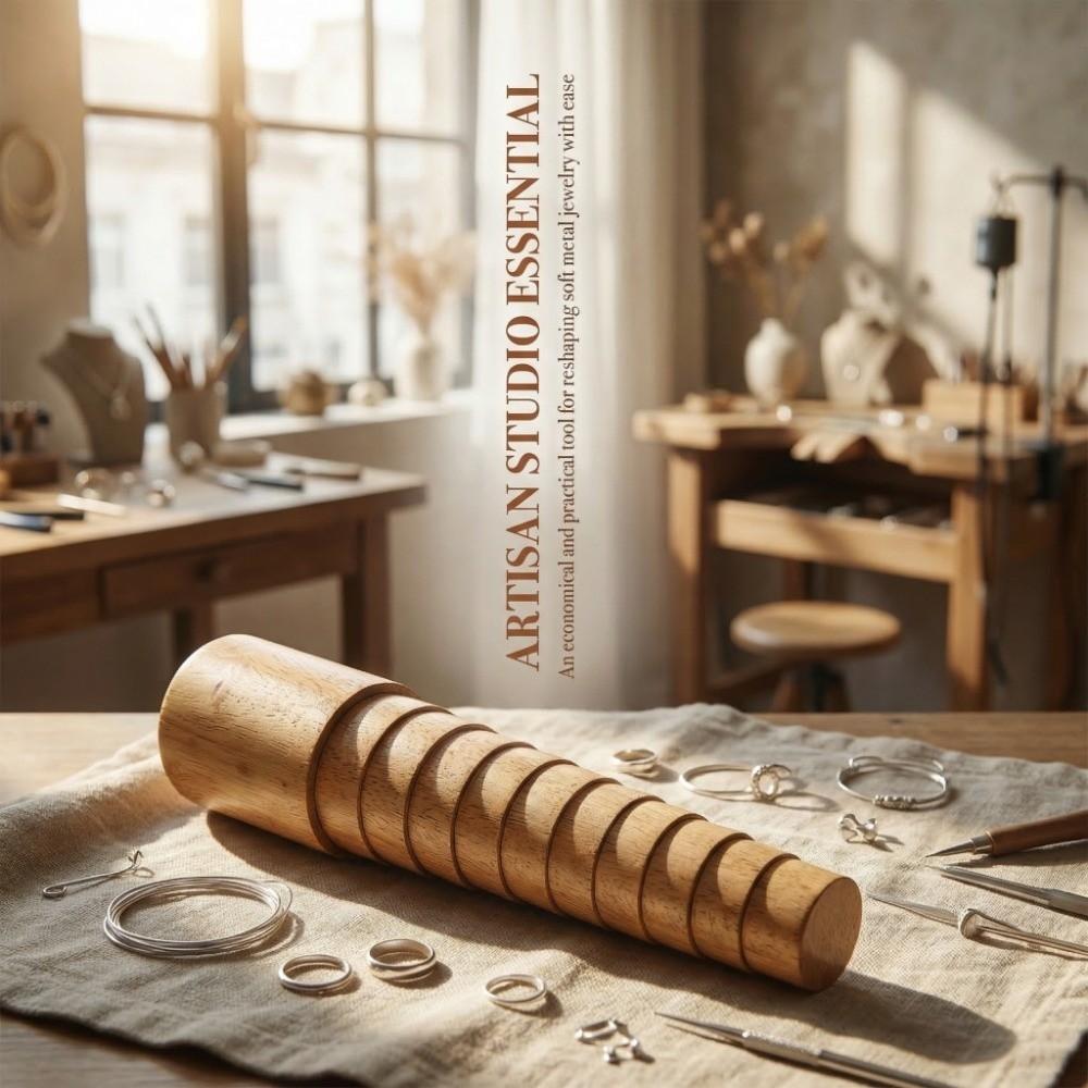 Round Shape Bracelet Mandrel Solid Wood Ring Stick Stable Resizing Tool  Silver Correction