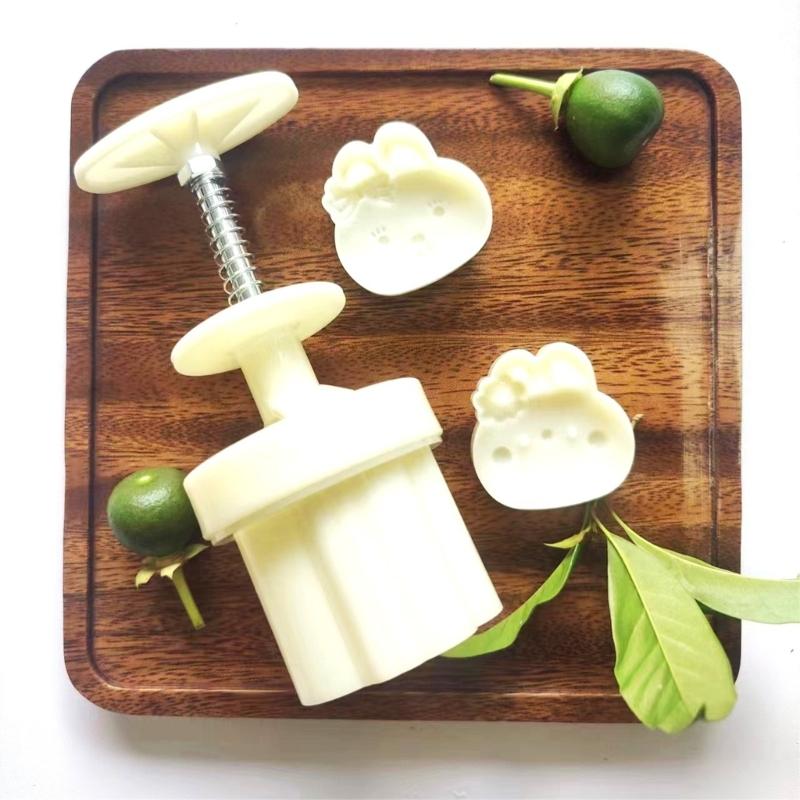 Decorative Mooncake Mould 50g Hand Pressure Handicraft Press Mould with-Stamp for DIY Model Rabbit Mooncake Decoration