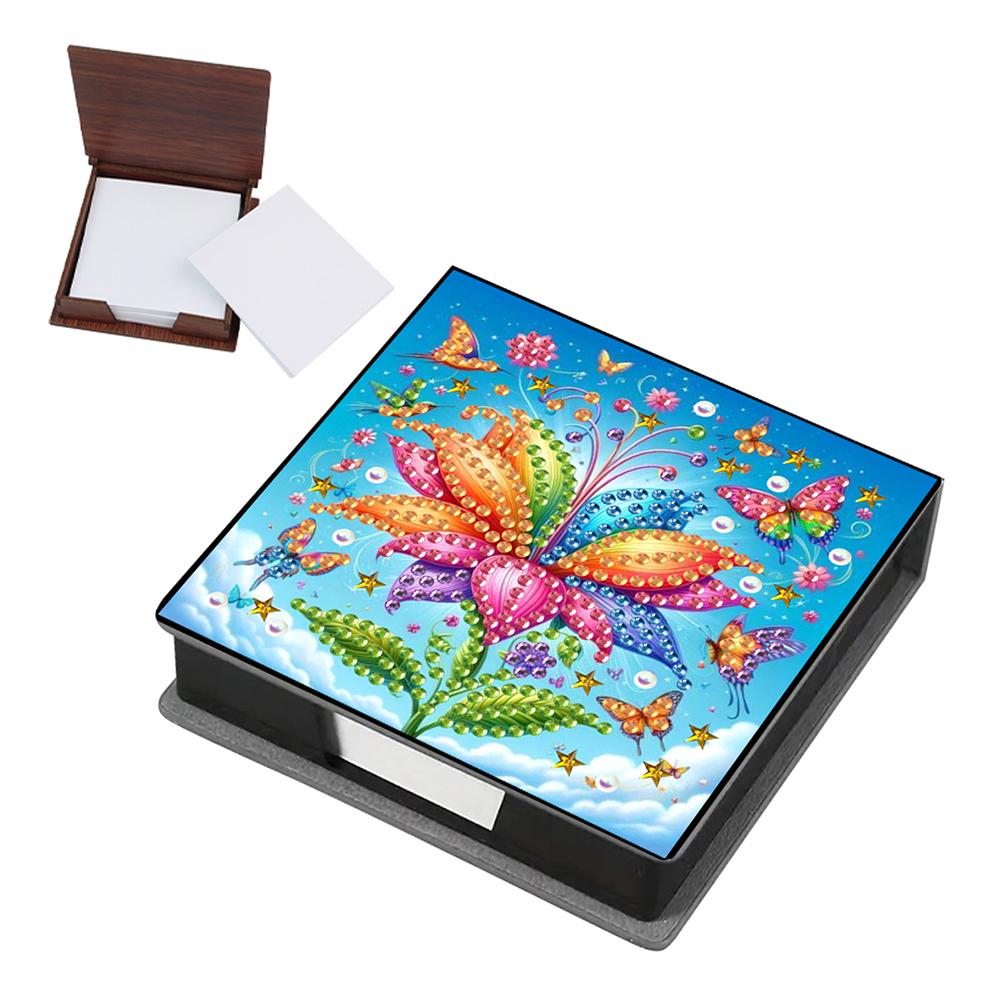 Leder Mädchen Diamant Malerei Notizkartenbox Edelstein Kunst Haftnotizhalter Edelstein Malerei Memo Pad Halter Mosaik Set für DIY Kunsthandwerk