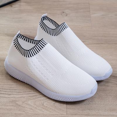 Fashion Women Jogging Shoes Mesh Casual Shoes Light Running Sneakers Woman Slip-ons Flat Shoes Breathable Sports Shoes Zapatos De Mujer