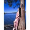 Pink Resort Backless Suspender Dress, Exquisite Fairy Beach Dress for Seaside Photos
