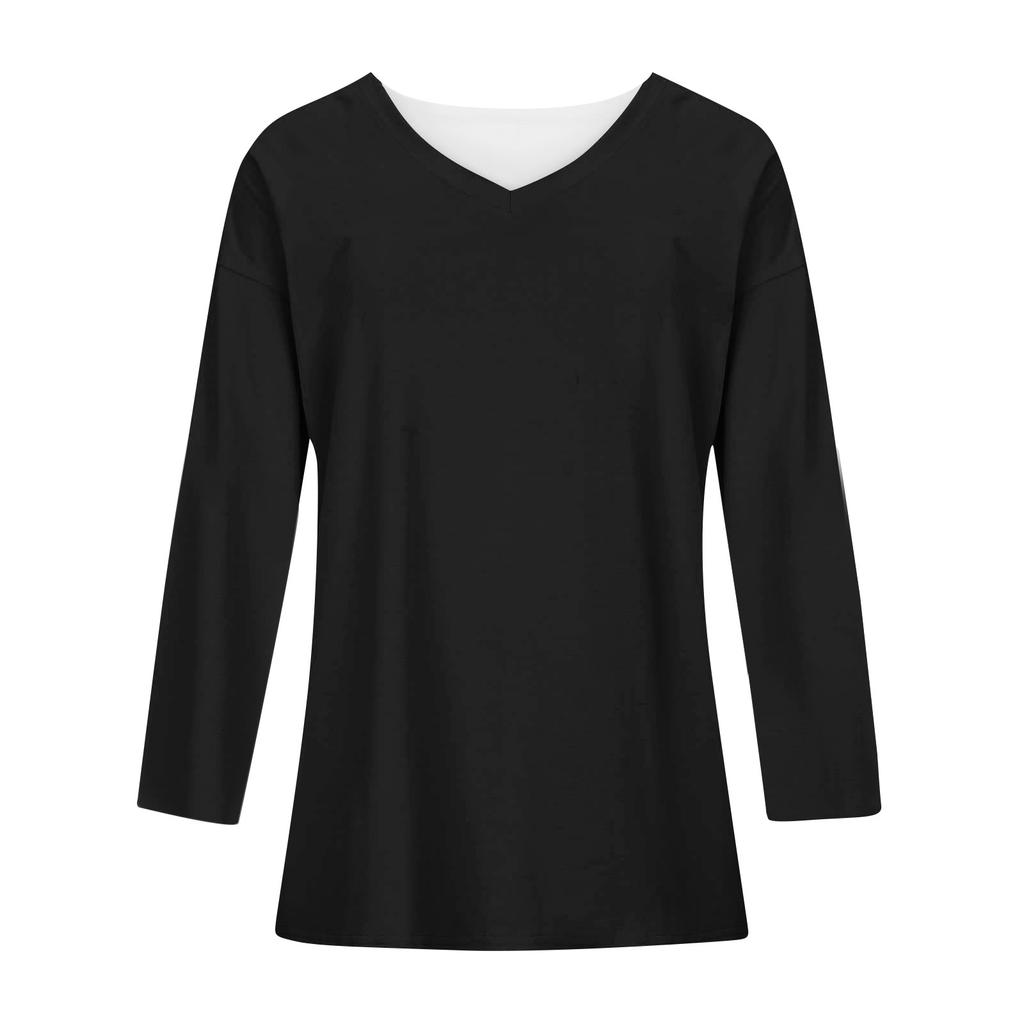 Women's Large Top Round Neck Loose And Comfortable Long Sleeve T-shirt Casual