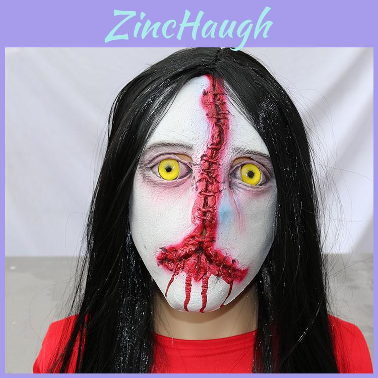 Halloween Horror Props Ghost House Escape Room Npc Latex Mask For Adults