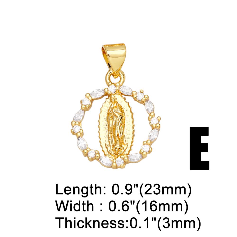 OCESRIO White Crystal Virgin Mary Pendant for Necklace Copper Gold Plated Heart Water Drop Amulet Jewelry Making Supply Pdtb067
