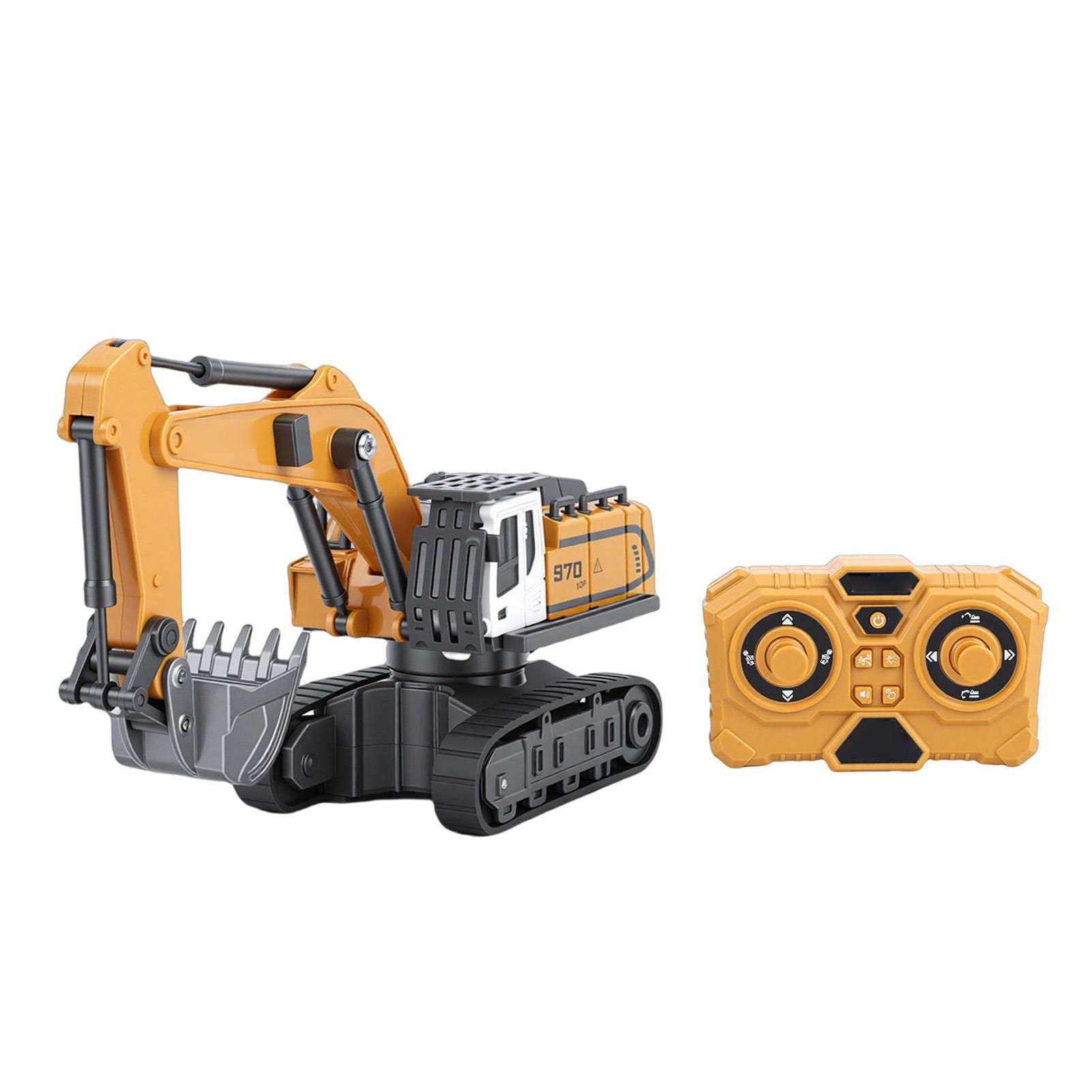 Remote Control Excavator Toy Zinc Alloy 1 64 RC Excavator Full Function Construction Vehicle for Birthday Xmas Gifts