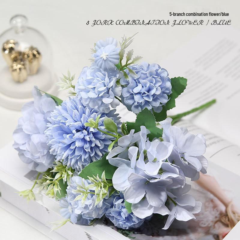 Rose Peony Bouquet: 7-Piece Artificial Floral Arrangement for Weddings & Home Decor