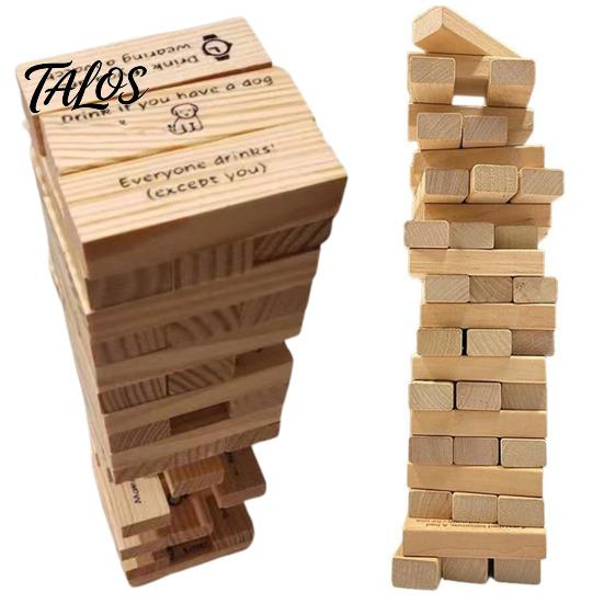 Wood Tower Drink Game 54Pcs/Set Tumbling Block Drinking Wooden Multiplayer Adults Interactive Portable Building Brick Stacking Night Party Essentials
