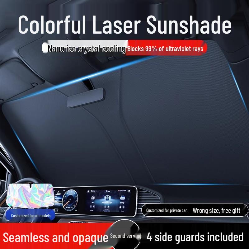 Car Windshield Heat Insulation Sunshade, Titanium Silver Sun Umbrella