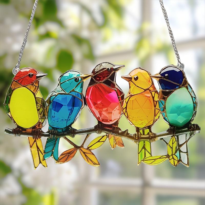 Cute Colorful Bird Pendant Acrylic Car Pendant Garden Garden Decoration Pendants