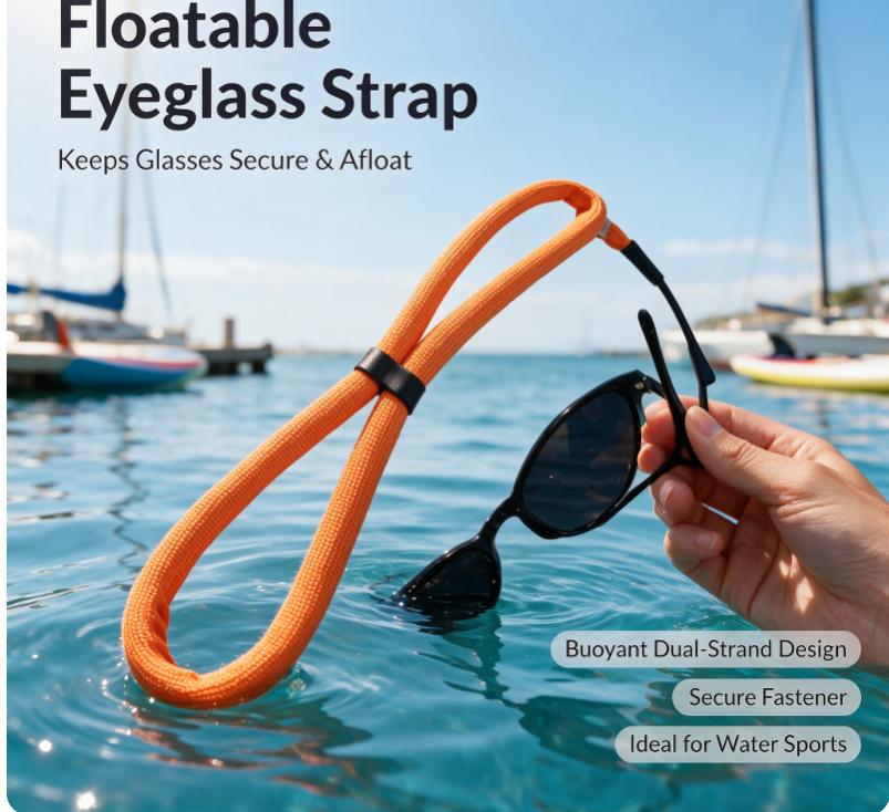 Floating Foam Glass Strap Anti-Lost Adjustable 1/5Pcs Eyeglass Lanyard Waterproof for Beach Pool Swimming Boating Water Sports
