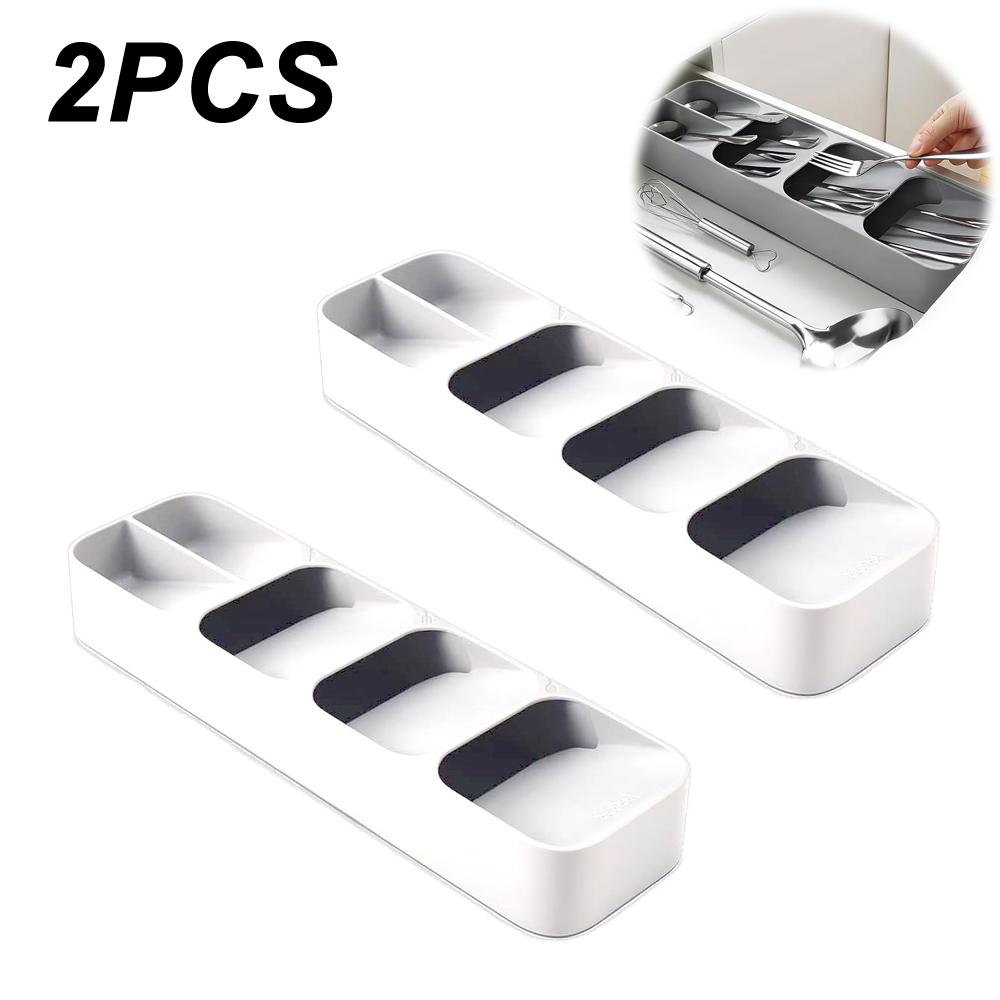 Multi-purpose Cutlery Storage Tray Cutlery Fork Spoon Compartmentalized Organizer Kitchen Drawer Categorized Storage Boxes