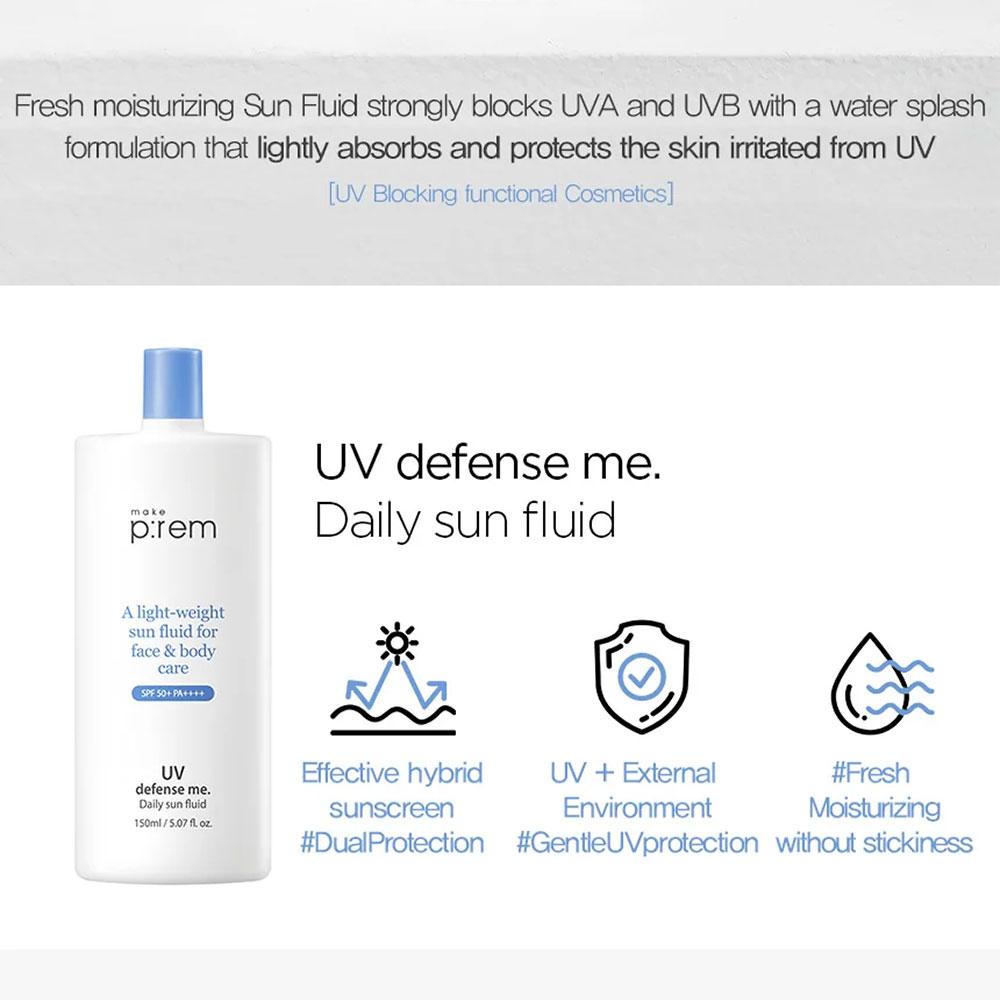 Make P:REM UV Defense Me Daily Sun Fluid 150ml (SPF50 +)