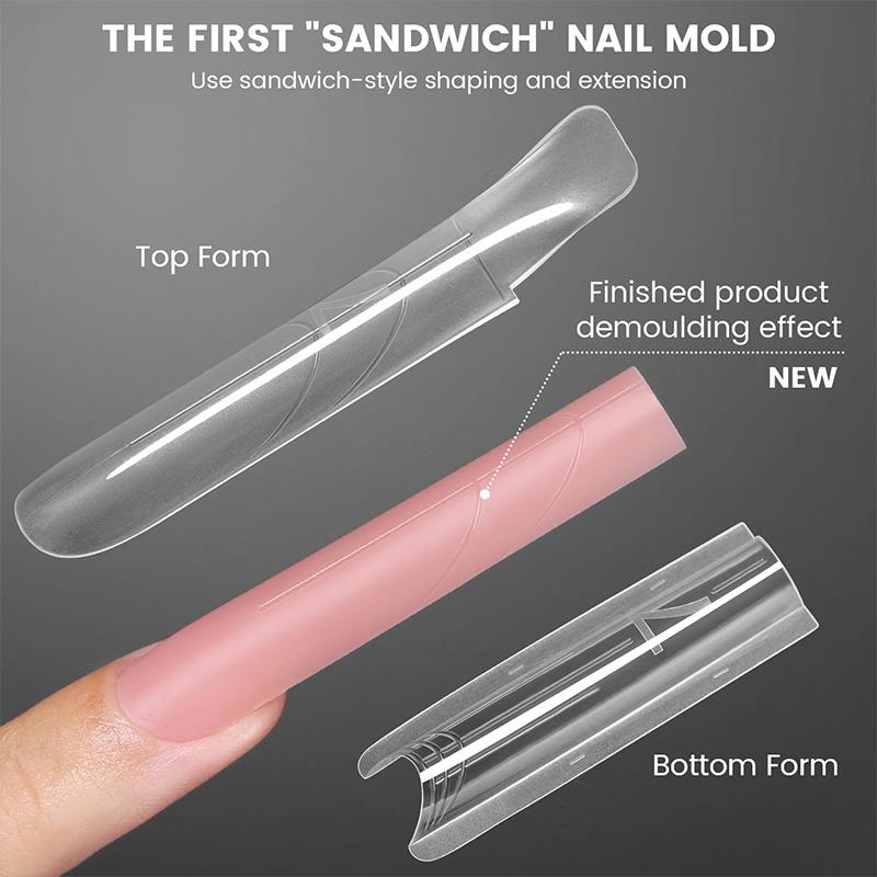 60/120/240 Pezzi Forme Doppie per Unghie a Sandwich Forme per Estensioni Unghie Ovale Forma Superiore e Inferiore Per Estensioni Unghie Veloci Strumenti per Manicure