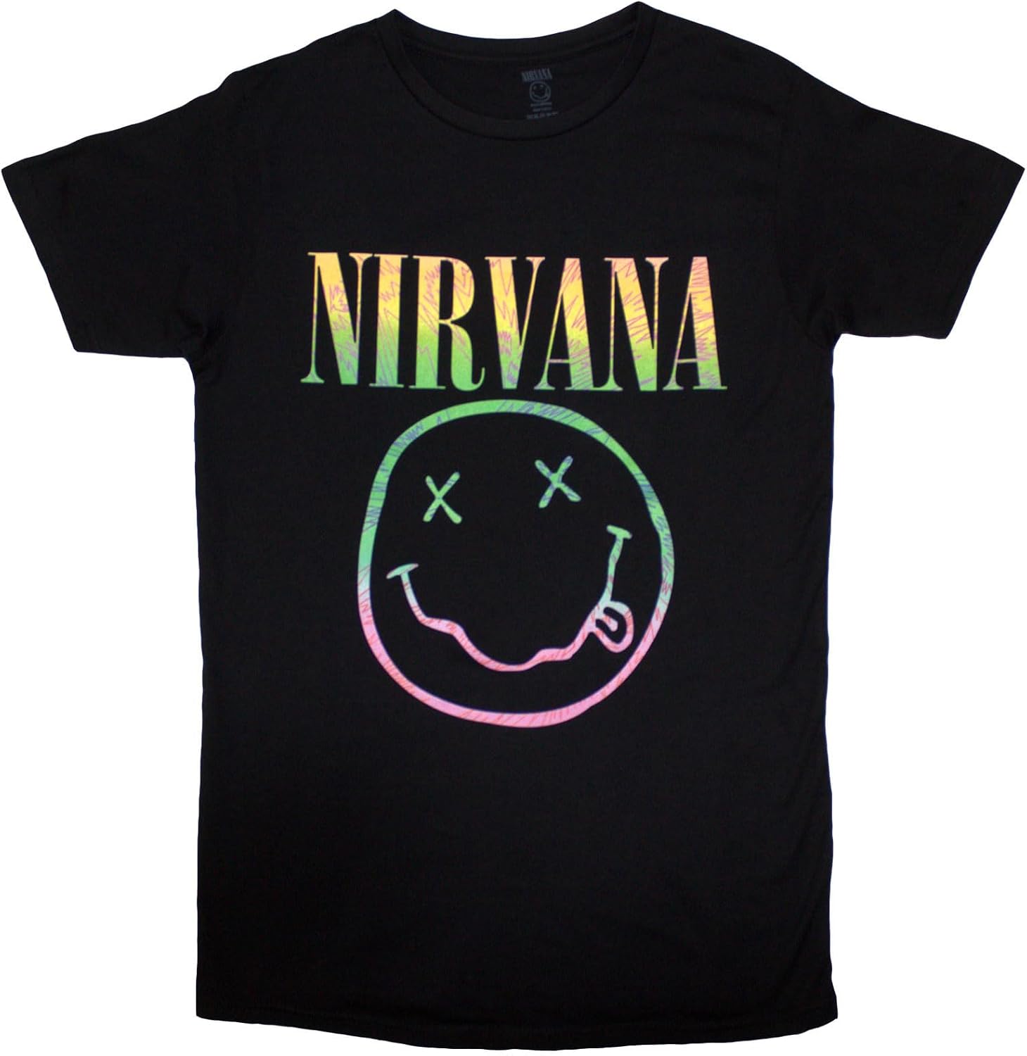 Nirvana Smiley Face Tie Dye Print T-shirt L