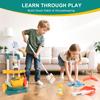 12 pièces/ensemble Ensemble de nettoyage pour enfants Jouets de nettoyage de la vie simulée avec chariot Jouet de jeu de rôle Jouet de maison de jeu d'hygiène et de nettoyage Garçons et Filles