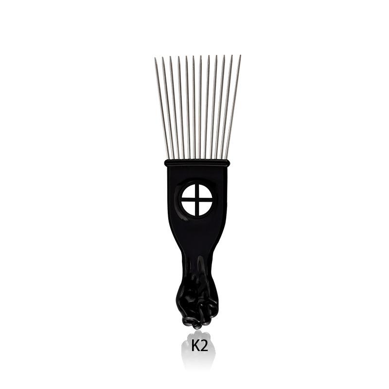 

African comb, equipped with long steel needles and ABS handle, suitable for unwinding curls and African hair styling