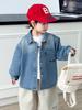 Children's 2026 Boys' Denim Jacket - Korean Style Long Sleeve Retro Lapel, Spring/Autumn Fashion.