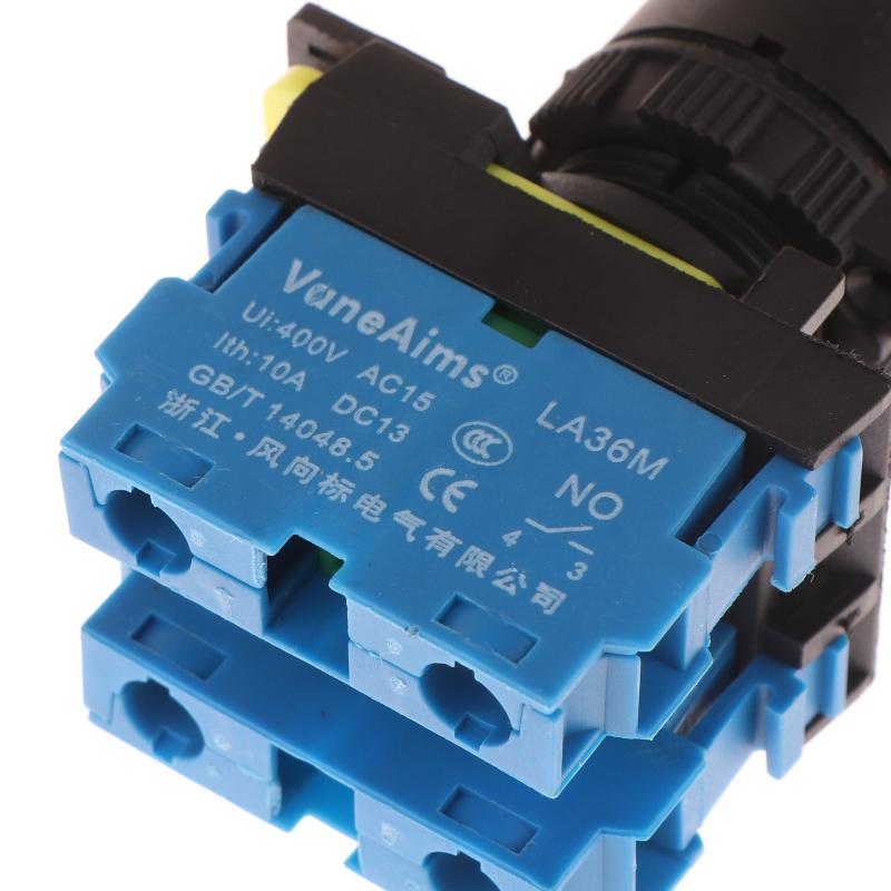 1 Set 12V 220V 10A 2/3 Position 1/2No 1/2Nc On Off Knob Button Rotary Switch Selector With Keys 22Mm La36M Key Switch