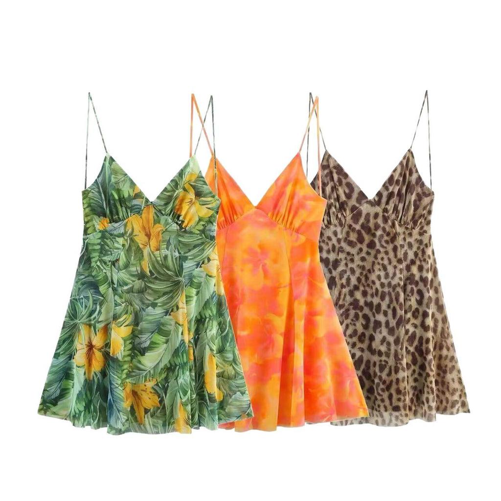 2025 Women's Summer Sexy Slim Fit Spaghetti Strap Backless Beach Dress