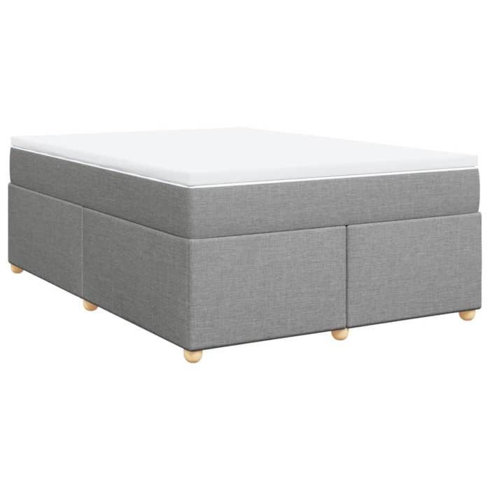 VidaXL Sommier à lattes de lit avec matelas Gris clair 140x200cm Tissu 3285380
